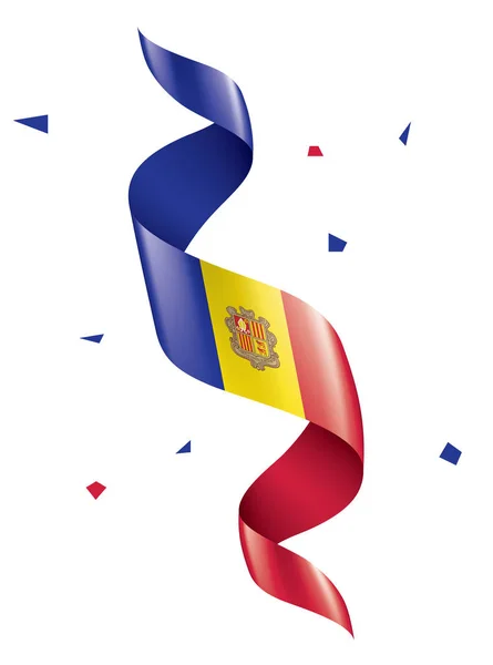Bandera de Andora, ilustración vectorial sobre fondo blanco — Vector de stock