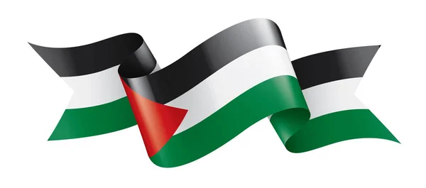 Bendera Palestina, ilustrasi vektor pada latar belakang putih - Stok Vektor