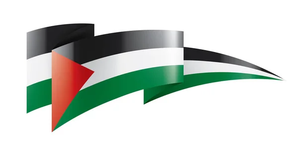 Bendera Palestina, ilustrasi vektor pada latar belakang putih - Stok Vektor