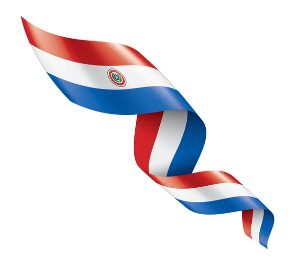 Paraguay flagga, vektorillustration på vit bakgrund — Stock vektor