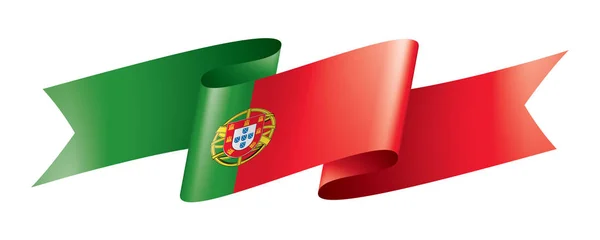 Portugália lobogója, egy fehér háttér vektor illusztráció — Stock Vector