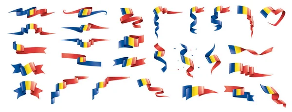 罗马尼亚国旗，白色背景上的矢量插图 — 图库矢量图片