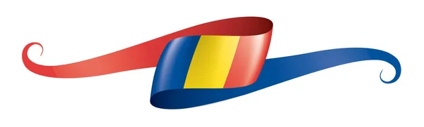Bandera de Rumanía, ilustración vectorial sobre fondo blanco — Vector de stock