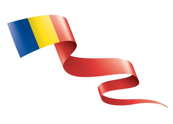 ルーマニアの旗白い背景のベクトルイラスト — ストックベクタ