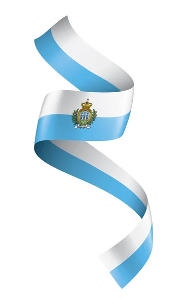 San Marino bayrağı, beyaz bir arka plan üzerinde vektör çizim — Stok Vektör