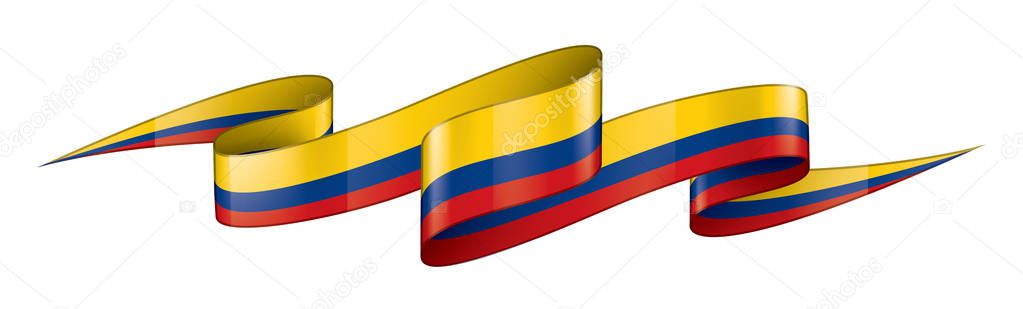 Colombia flag, vector illustration on a white background