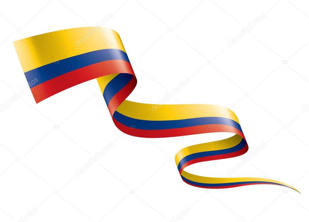 Colombia flag, vector illustration on a white background