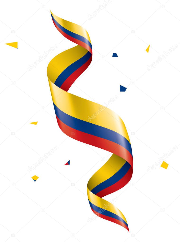 Colombia flag, vector illustration on a white background