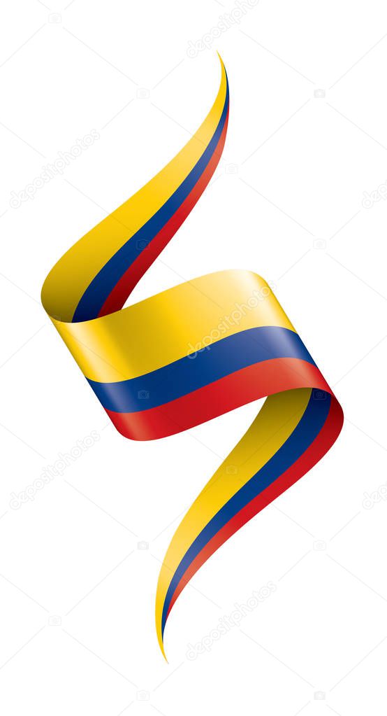 Colombia flag, vector illustration on a white background