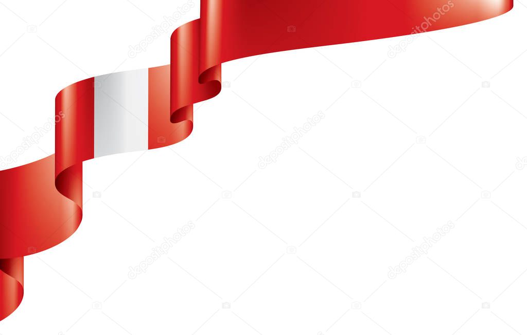Peru flag, vector illustration on a white background