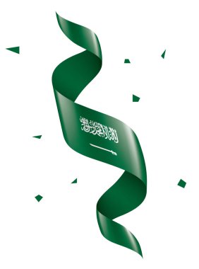 Suudi Arabistan bayrağı, beyaz bir arka plan üzerinde vektör çizim