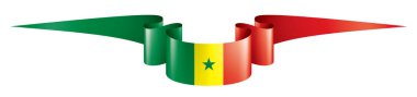 Senegal bayrağı, beyaz arkaplanda vektör çizimi