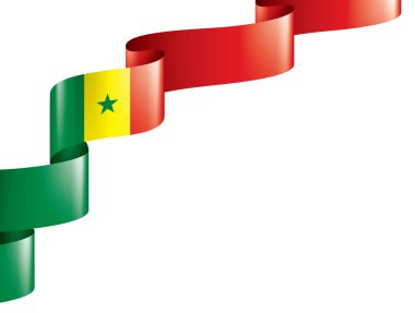 Senegal bayrağı, beyaz arkaplanda vektör çizimi
