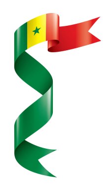 Senegal bayrağı, beyaz arkaplanda vektör çizimi