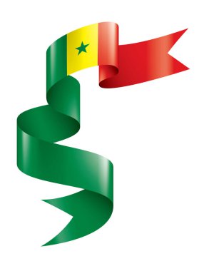 Senegal bayrağı, beyaz arkaplanda vektör çizimi