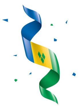 Saint Vincent ve Grenadines bayrağı, beyaz arkaplanda vektör çizimi