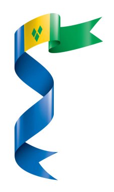 Saint Vincent ve Grenadines bayrağı, beyaz arkaplanda vektör çizimi