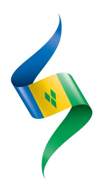 Saint Vincent ve Grenadines bayrağı, beyaz arkaplanda vektör çizimi