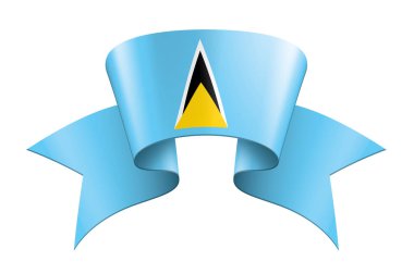 Saint Lucia bayrağı, beyaz arkaplanda vektör çizimi