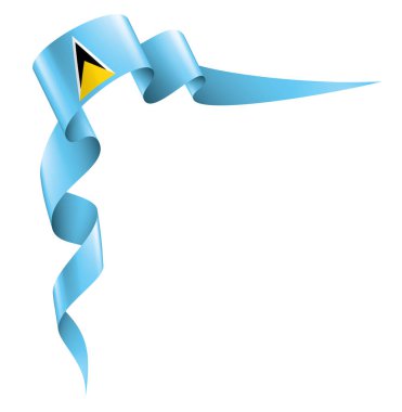 Saint Lucia bayrağı, beyaz arkaplanda vektör çizimi