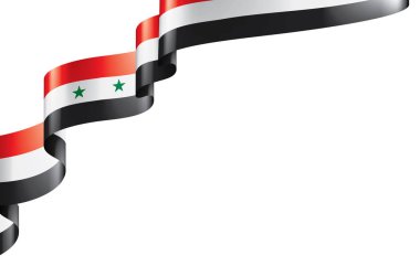 Suriye bayrağı, beyaz bir arka plan üzerinde vektör çizim