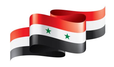 Suriye bayrağı, beyaz bir arka plan üzerinde vektör çizim