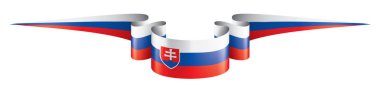Slovakya bayrağı, beyaz bir arka plan üzerinde vektör çizim
