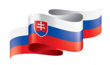 Slovakya bayrağı, beyaz bir arka plan üzerinde vektör çizim