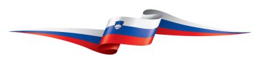 Slovenya bayrağı, beyaz bir arka plan üzerinde vektör çizim