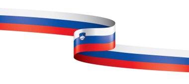 Slovenya bayrağı, beyaz bir arka plan üzerinde vektör çizim