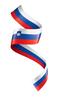 Slovenya bayrağı, beyaz bir arka plan üzerinde vektör çizim