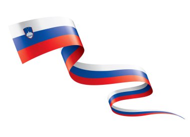 Slovenya bayrağı, beyaz bir arka plan üzerinde vektör çizim