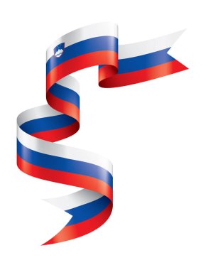 Slovenya bayrağı, beyaz bir arka plan üzerinde vektör çizim
