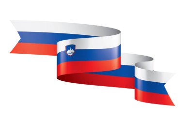 Slovenya bayrağı, beyaz bir arka plan üzerinde vektör çizim
