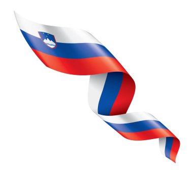 Slovenya bayrağı, beyaz bir arka plan üzerinde vektör çizim