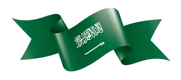 Bandera de Arabia Saudita, ilustración vectorial sobre fondo blanco — Vector de stock