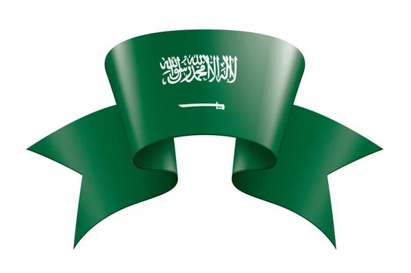 Bandera de Arabia Saudita, ilustración vectorial sobre fondo blanco — Vector de stock