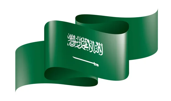 Bendera Arab Saudi, ilustrasi vektor pada latar belakang putih - Stok Vektor