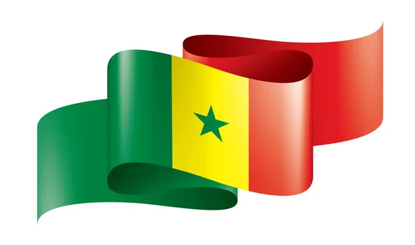 Drapeau Sénégal, illustration vectorielle sur fond blanc — Image vectorielle