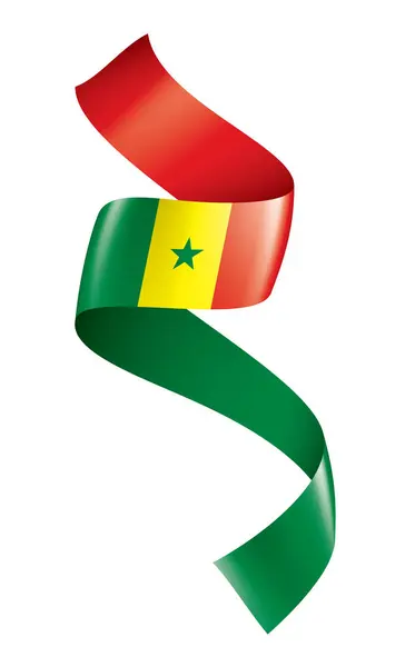 세네갈의 국기, 흰 배경 위의 벡터 그림 — 스톡 벡터