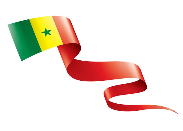 Σημαία Σενεγάλης, διανυσματική απεικόνιση σε λευκό φόντο — Διανυσματικό Αρχείο