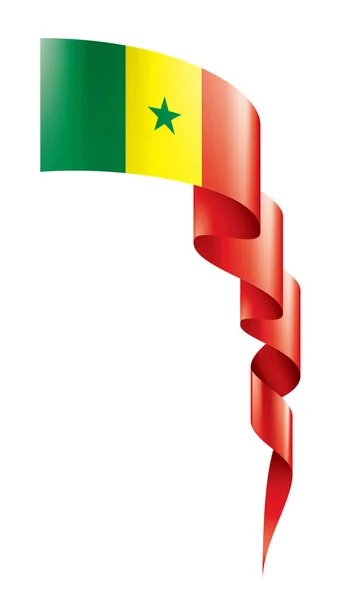 सेनेगल ध्वज, एक सफेद पृष्ठभूमि पर वेक्टर चित्रण — स्टॉक वेक्टर