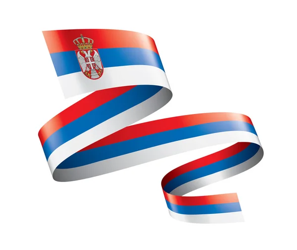 Drapeau de Serbie, illustration vectorielle sur fond blanc — Image vectorielle