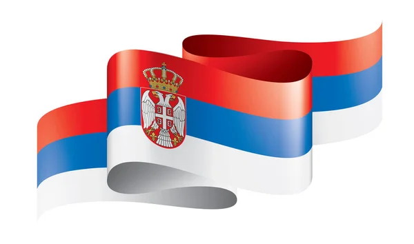 Serbien flagga, vektor illustration på en vit bakgrund — Stock vektor