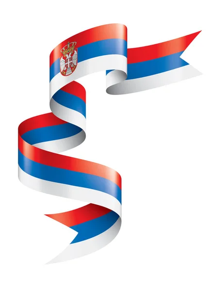 塞尔维亚国旗，白色背景上的矢量插图 — 图库矢量图片