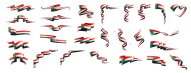 Sudan bayrağı, beyaz bir arka plan üzerinde vektör çizim