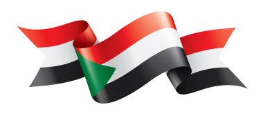 Sudan bayrağı, beyaz bir arka plan üzerinde vektör çizim