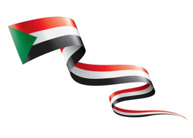 Sudan bayrağı, beyaz bir arka plan üzerinde vektör çizim
