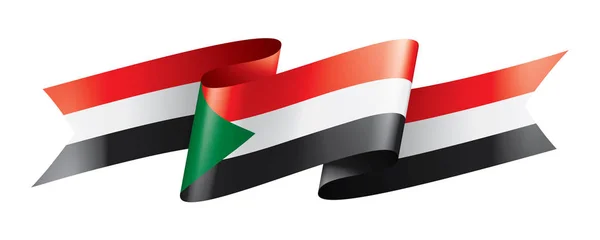 スーダンの国旗は、白の背景にベクトル画像 — ストックベクタ