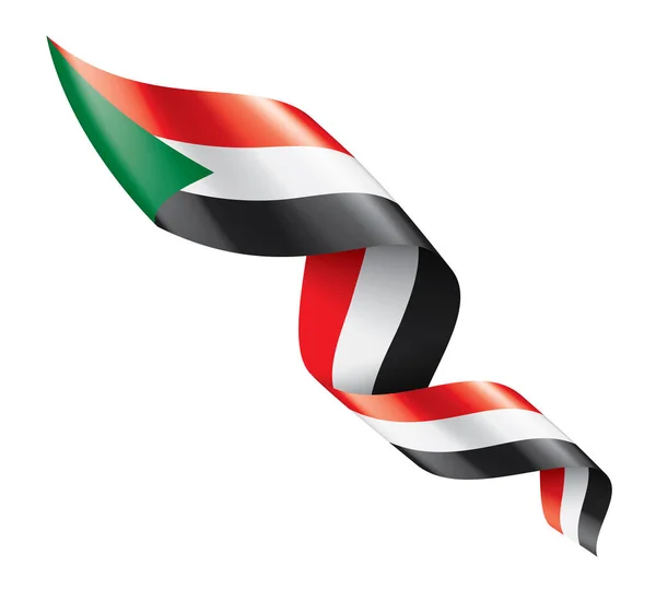 Bandiera Sudan, illustrazione vettoriale su sfondo bianco — Vettoriale Stock